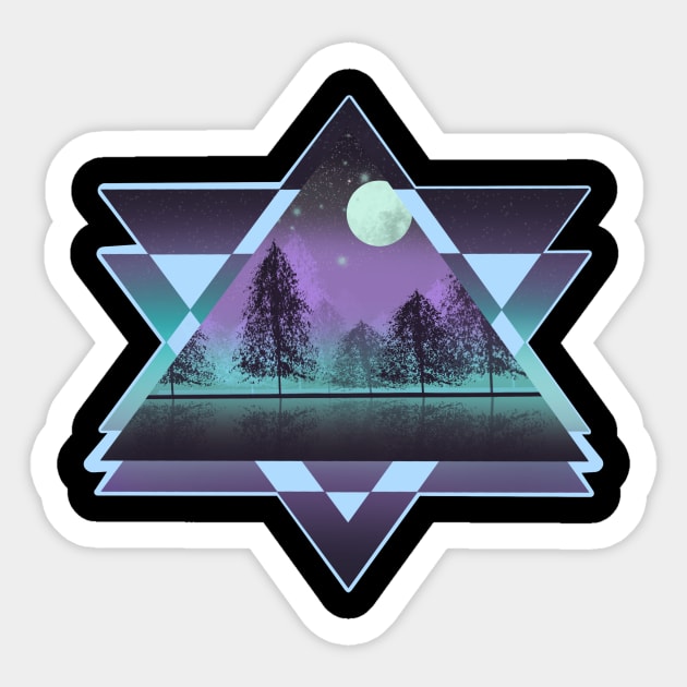 Geometric Forest Sticker by LightlySalted Art